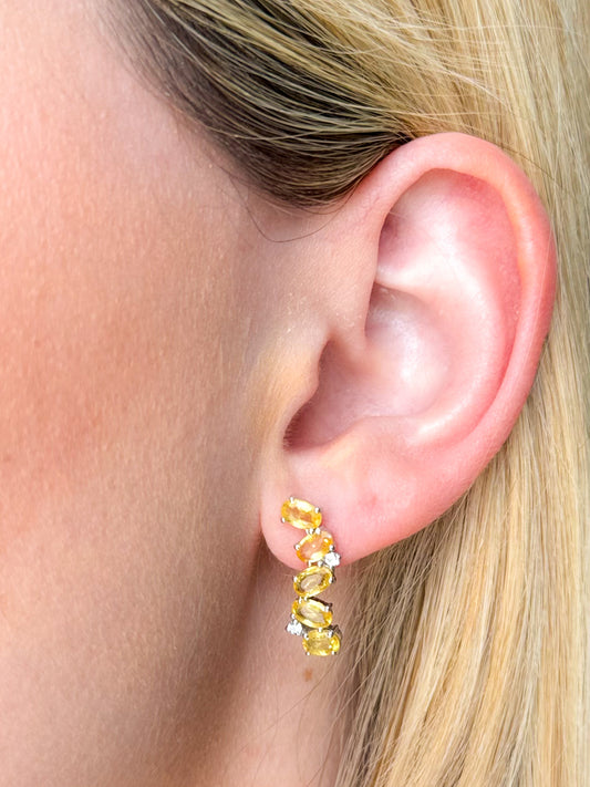 Oval Yellow Sapphire Earrings