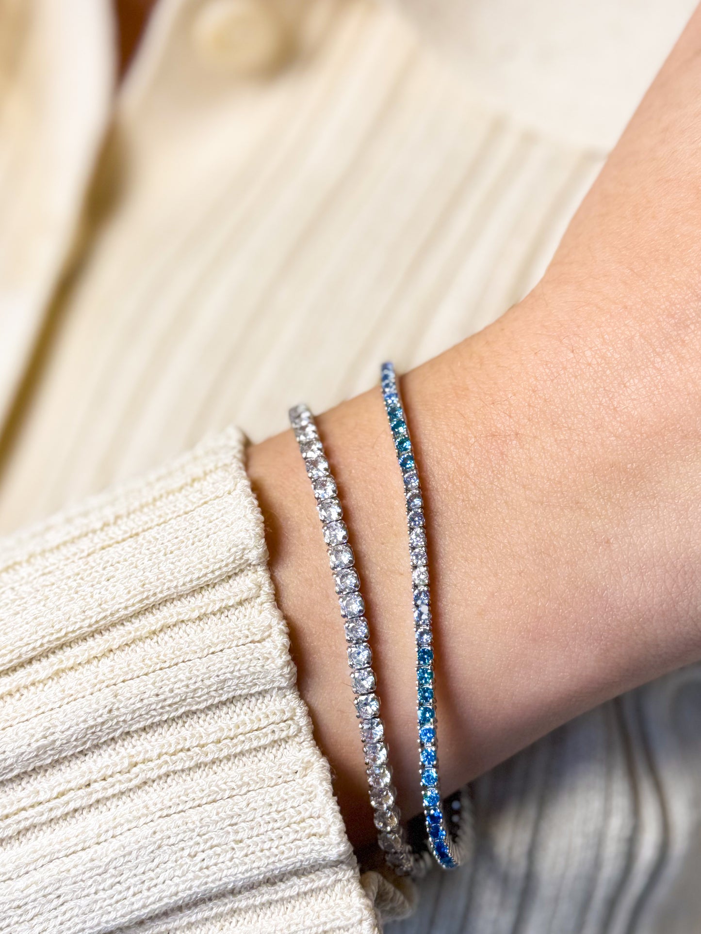 Faded Blue Tennis Bracelet 2 mm