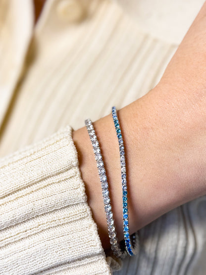 Faded Blue Tennis Bracelet 2 mm