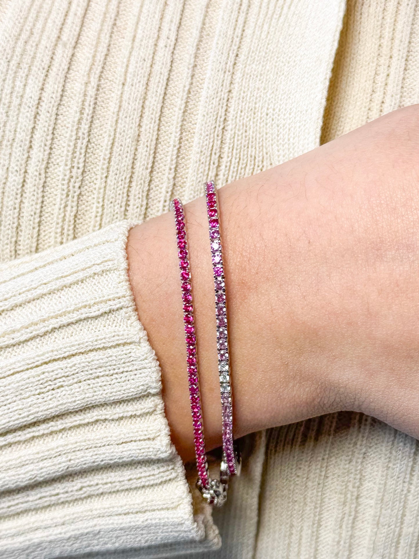 Faded Pink Tennis Bracelet 2 mm