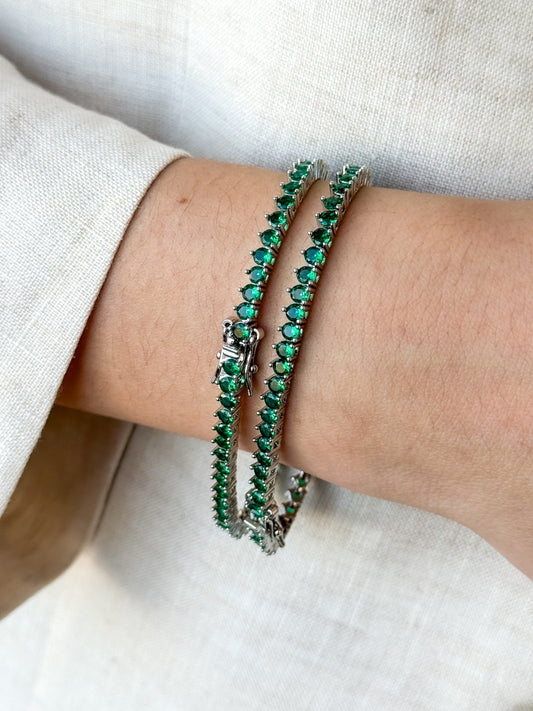 Green Tennis Bracelet